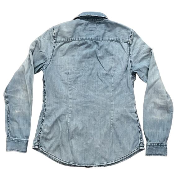 Tommy Hilfiger Women's Long Sleeve Blue Denim Casual Button Down Shirt Size SP - Picture 10 of 10